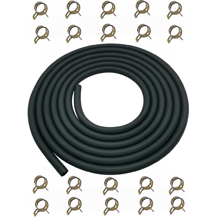 YAMAKATO 10 Feet 1/4 Inch ID Fuel Line Hose For Kawasaki Kohler Briggs & Stratton Small Gas Diesel Powersports Engines And Generators W/ 20 Clamp