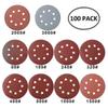 100pcs 125mm Sandpaper Sanding 8 Hole Discs Round Shape Hook Loop Sanding Paper Buffing Sheet Sander Polishing Pad