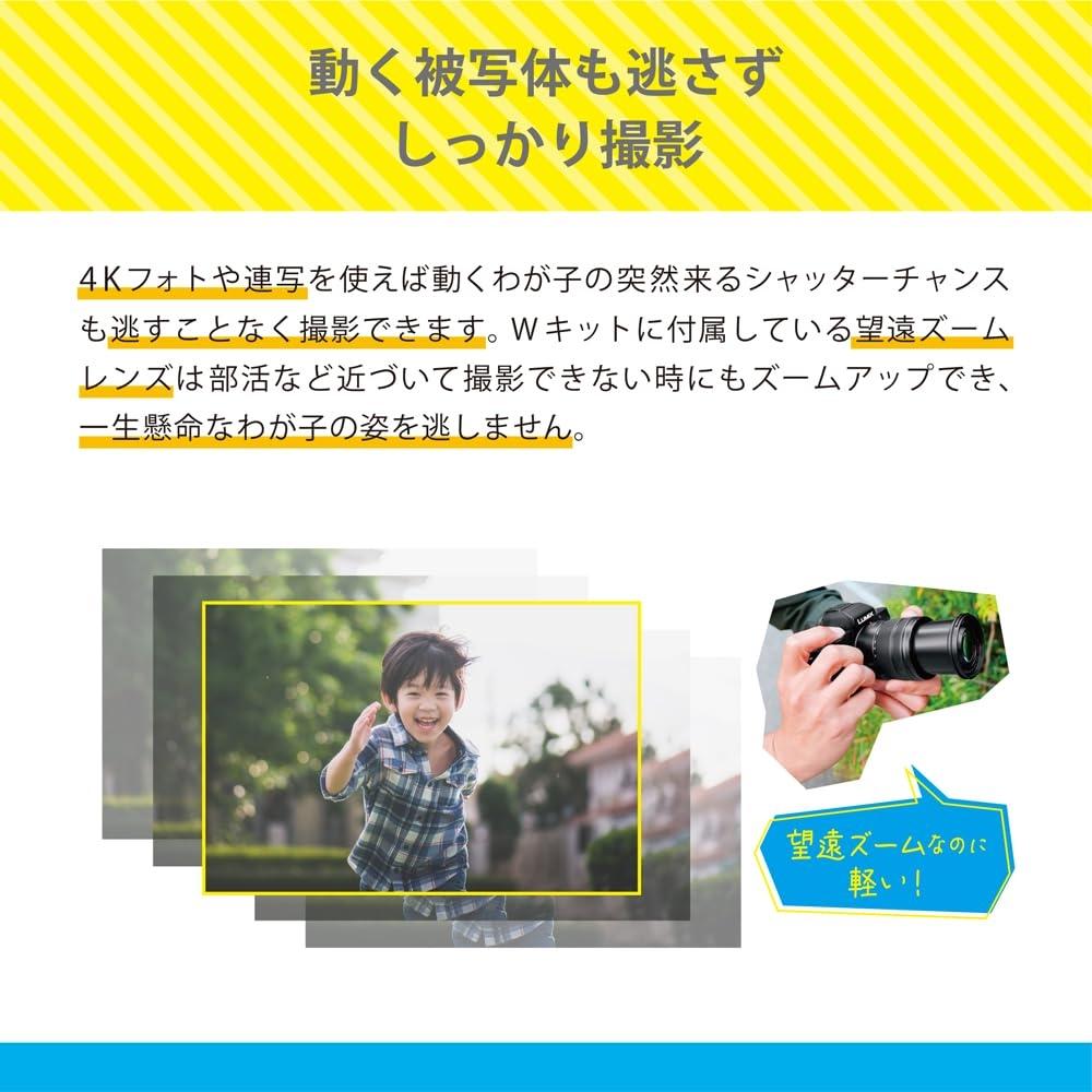 Panasonic compact and lightweight mirrorless single-lens camera Lumix standard zoom lens kit with tripod grip black DC-G100DV-K