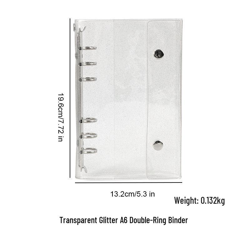 A6/A7 Double Buckle PVC Transparent Binder Planner with Detachable Shell