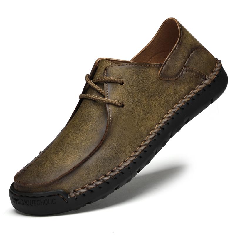 Fashion Fashion Brand Men's Pure Handmade Comfortable Slip on Casual Sewing Shoes Spring Men's Breathable Soft Soled Casual Sports Shoes