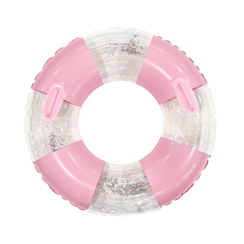 Inflatable Starry Sky Sequin Swimming Ring for Women - Thickened, Eco-friendly PVC