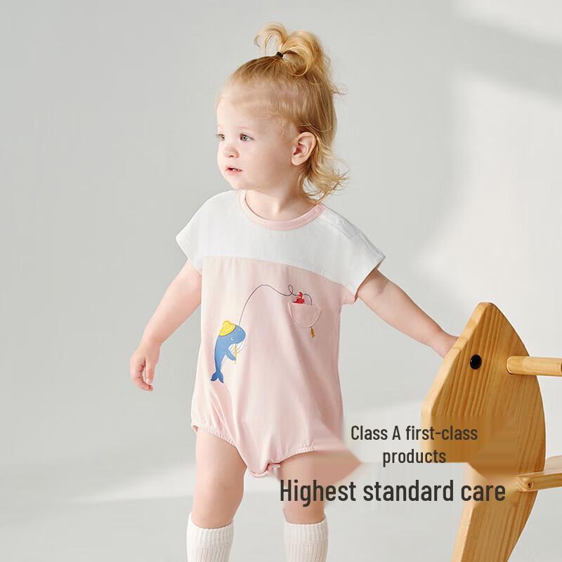 YEEHOO Baby Cotton Linen Short-Sleeve Romper