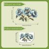 Realistic Gold Blue Flowers Wall Sticker Self-Adhesive Removable Decor for Home Bathroom Living Room Wardrobe