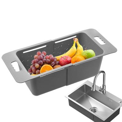 Fruit Strainer Extendable Washing Bowl Food Drain Basket Sink Dish Drying Rack Pasta Strainer Portable Kitchen Gadgets for