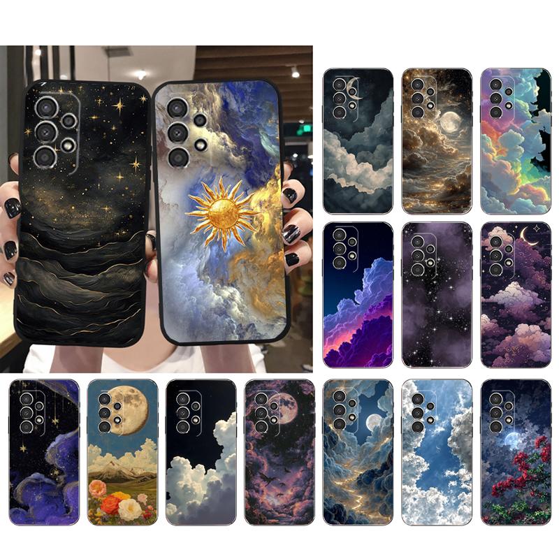 Clound Moon Star Night Phone Case For Samsung A55 A16 A56 A36 A35 A15 A53 A54 A33 A34 A25 A05S A52 A52S A14 A24 A26 A71