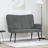 2 Seater Sofa Dark Grey 115 x 61 x 87 cm Velvet (V)