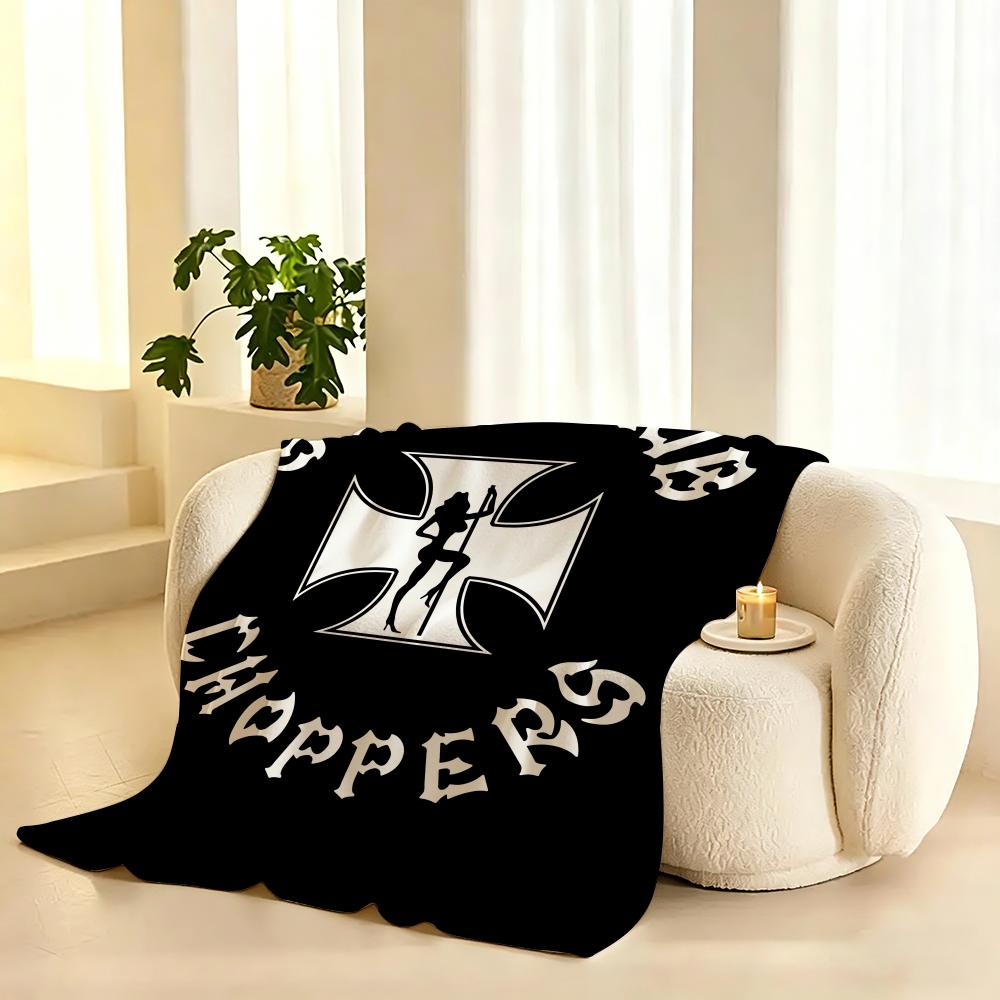 W-West Coast C-Choppers Throw Lightweight 240g Flannel Blanket Soft Skin-friendly for Summer Cooling