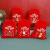 1/20PCS Red Christmas Velvet Bags Santa Candy Snack Drawstring Pouch Wrapping Bag for New Year Party Decor Packaging Storage Bag