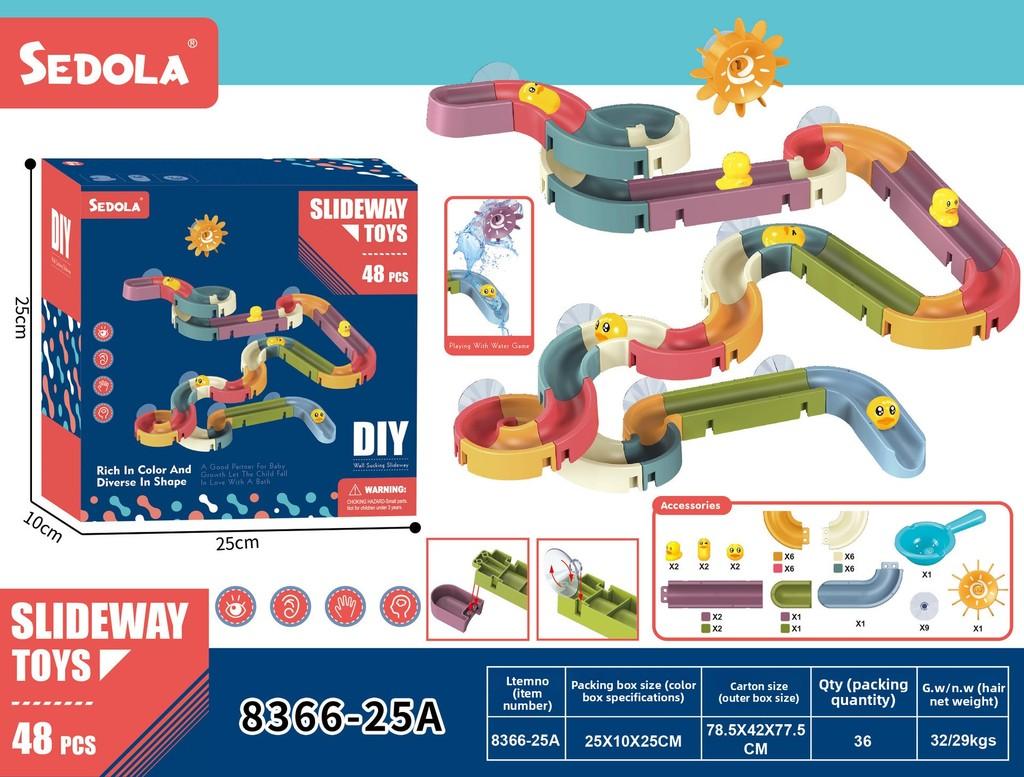 Childrens Bath Water Toy Set With Diy Track And Roller For Toddler Playwater Fun