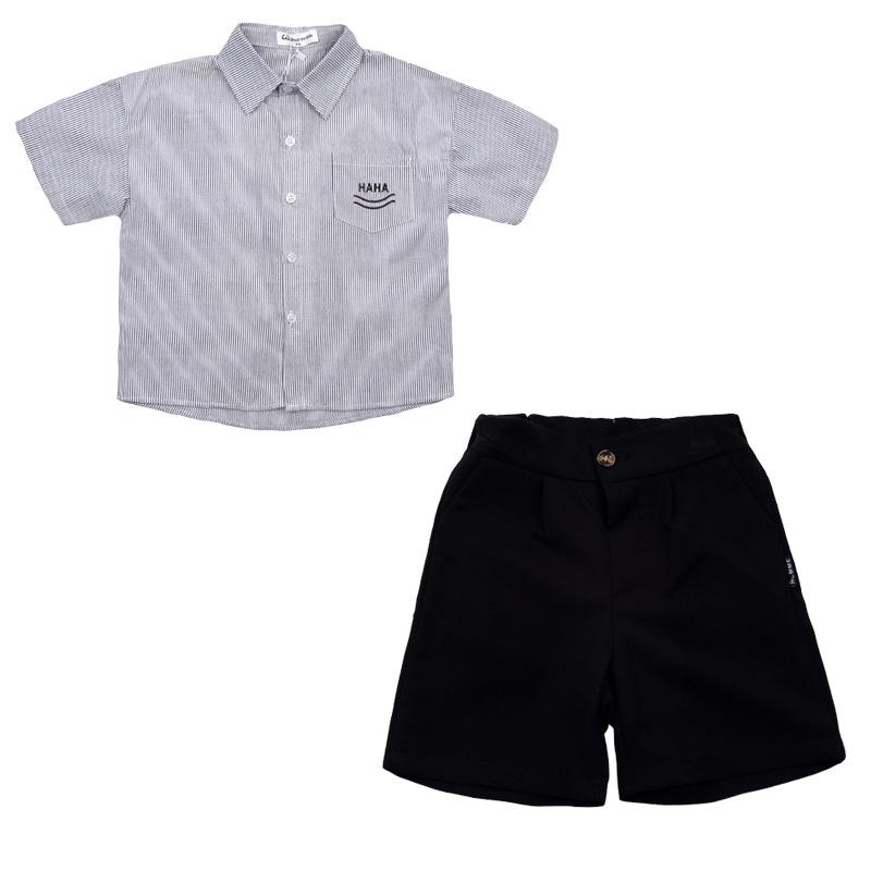 2024 Trendy Cotton Short-Sleeve Embroidered Shirt for Kids