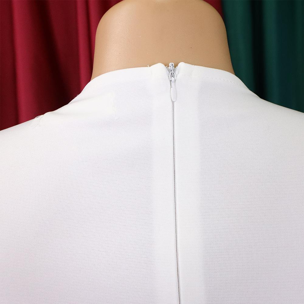 JKASHDK Women's Fashion Autumn Winter Solid Color Print Plus Size Long Sleeve V-Neck High Waist Casual Dresses