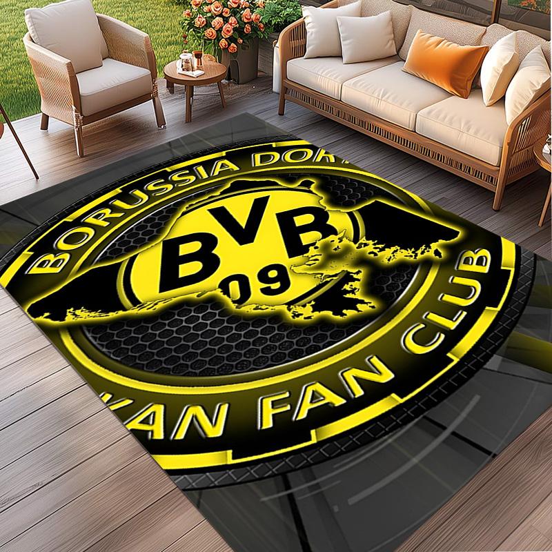 Borussia Dortmund Print Rug, Washable Floor Carpet, For Entryway Dorm Laundry Room Office Study, Home Decor Birthday Christmas Gift