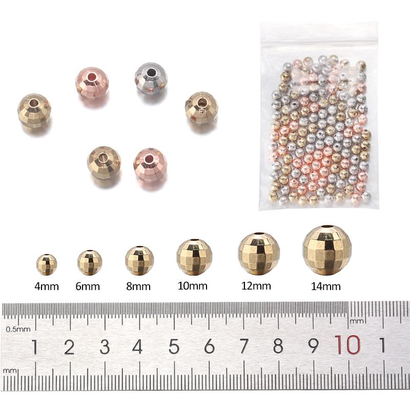 20-200pcs 4/6/8/10/12/14mm CCB Faceted Beads Round Loose Spacer Ball Beads For DIY Jewelry Making Bracelets Necklace Accessories