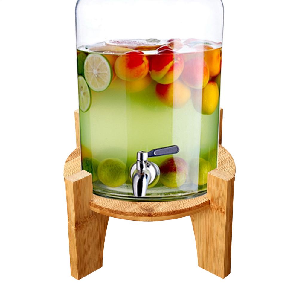 Beverage Dispenser Stand Round Base Wooden Party Supplies Water Juice Pitcher Dispensers Base For Restaurant Bar Wedding
