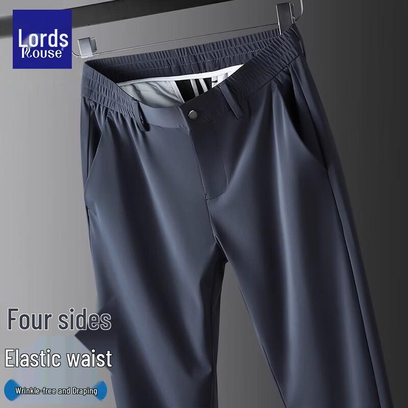 

Luosi Men s Ice Silk Straight Fit Business Casual Pants 38