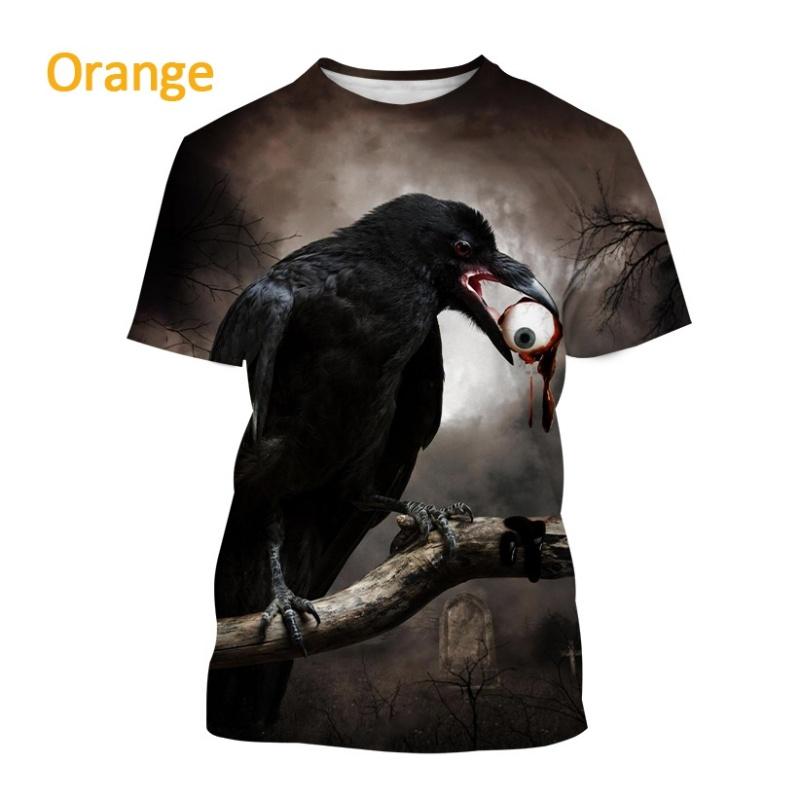 Bird King Eye Pattern T-shirt Men's Cool Bird 3D Printed Summer Breathable Round Neck Short Sleeve Top