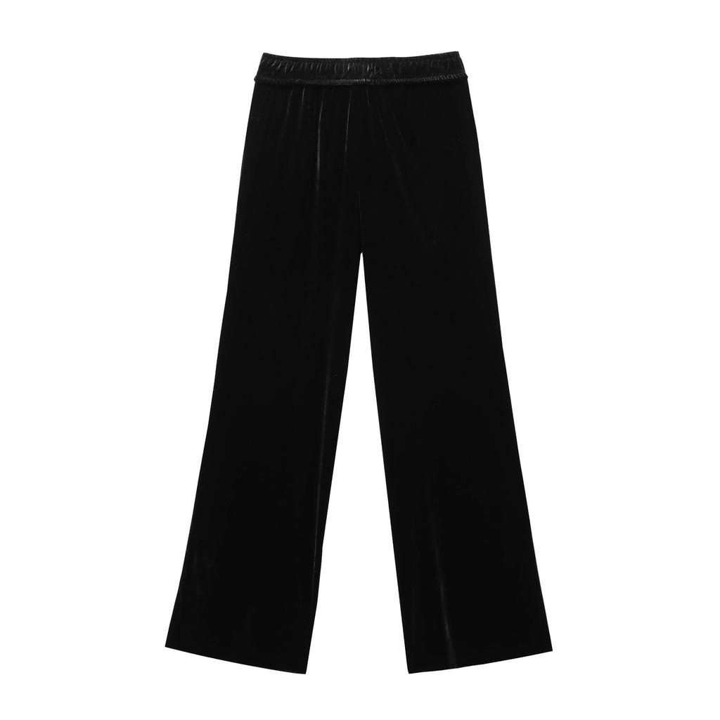 2024 Winter New Women's Velvet Long Sleeve Shirt & Casual Pants - European/American Style