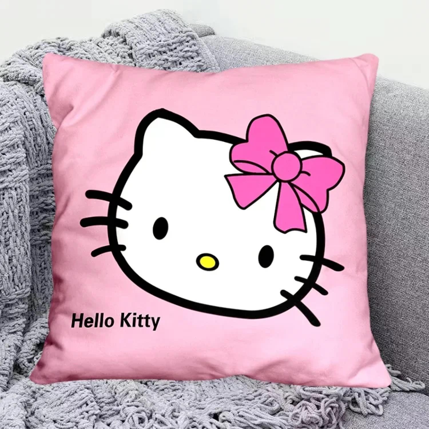 

Милая мультяшная наволочка Hello Kitty для гостиной, дивана, офисной подушки, домашней спальни, комнаты, декора, милый девичий подарок на день рождения,(1) 30x30cm