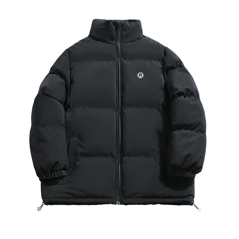 Lulu Men's 2025 Casual Cotton Padded Stand Collar Bread Jacket - Thick, Loose, and Warm for Winter