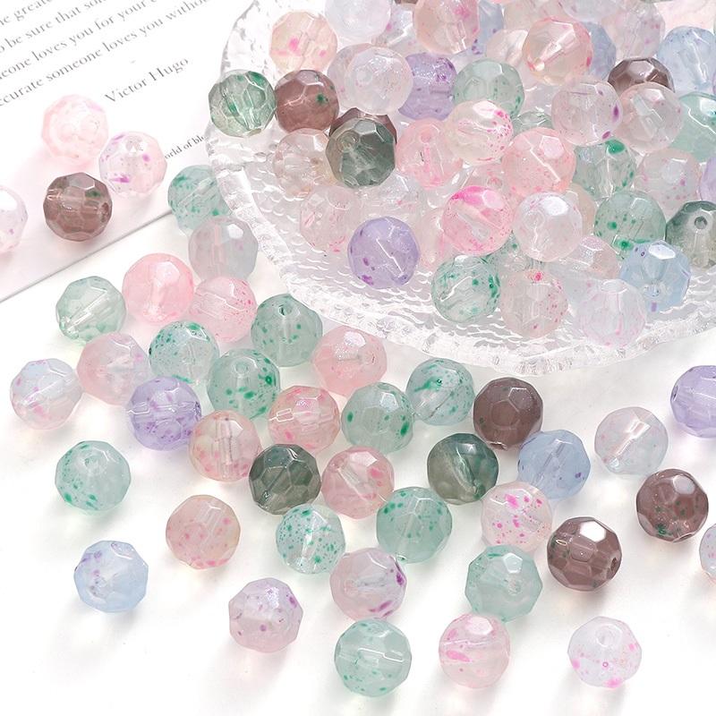 [10mm] Colorful Faceted Round Beads Glass Ball Beads DIY Jewelry Bracelet Accessories