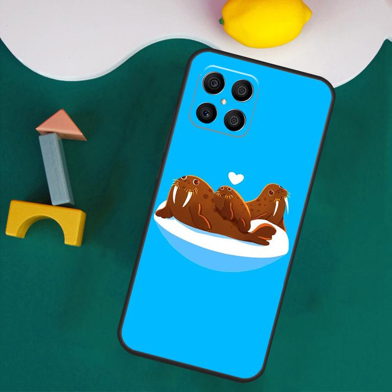 

Cute Walrus Case For Honor Magic 7 Lite 5 6 Honor 200 Pro 50 70 90 Lite X9a X8a X8 X9 X8b X9c X9b Cover Honor X8 5G