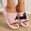 Women's Fuzzy Plush Slippers Lady Open Toe House Slippers Faux Fur Lined Slides Indoor Non-slip Cotton Slipper