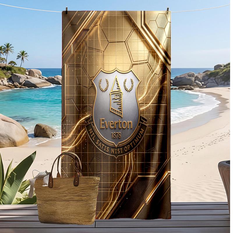 Everton Football Print Beach Towel, Large Soft Quick Dry Towel for Beach Camping Swimming