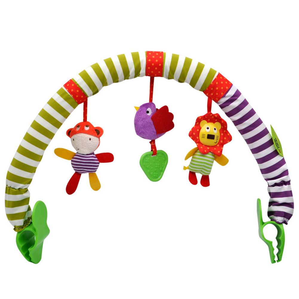 Music Bed Clip Hanging Bell Pendant Clip Moving Rattle Toy for Stroller Safety Seat Bird lion