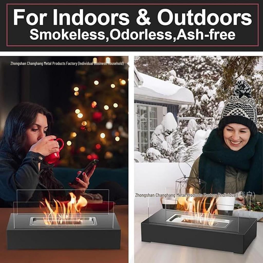 Portable Indoor/Outdoor Tabletop Fireplace: Small Decorative Real Fire Stove