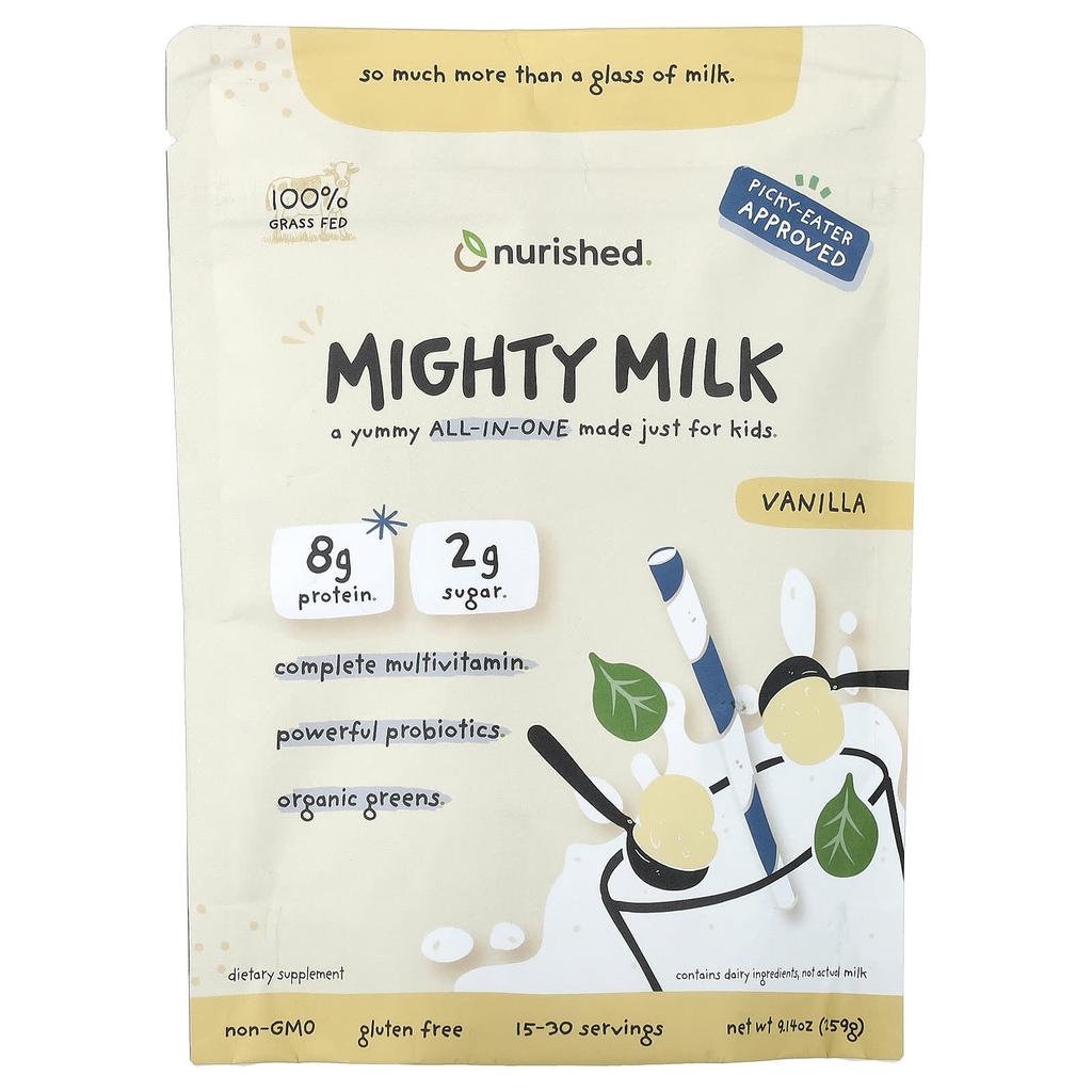 Nourished, Kids, Mighty Milk, Vanilla, 9.14 oz (259 g)