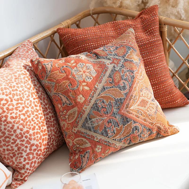 45x45cm Luxury Moroccan Cushion Cover Bohemian Floral Jacquard Pillow Case Woven Decorative Pillows for Sofa Bed Home Decor Case