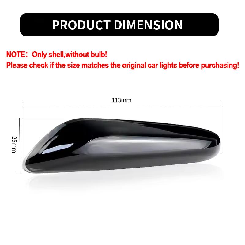 2xFor BMW E81 E82 E87 E88 E90 E91 E92 E93 E60 E61 E83 E84 1 3 5 Series X1 X3 06-11 Side Marker Light Turn Signal Lamp Clear LensTurn Signal 2
