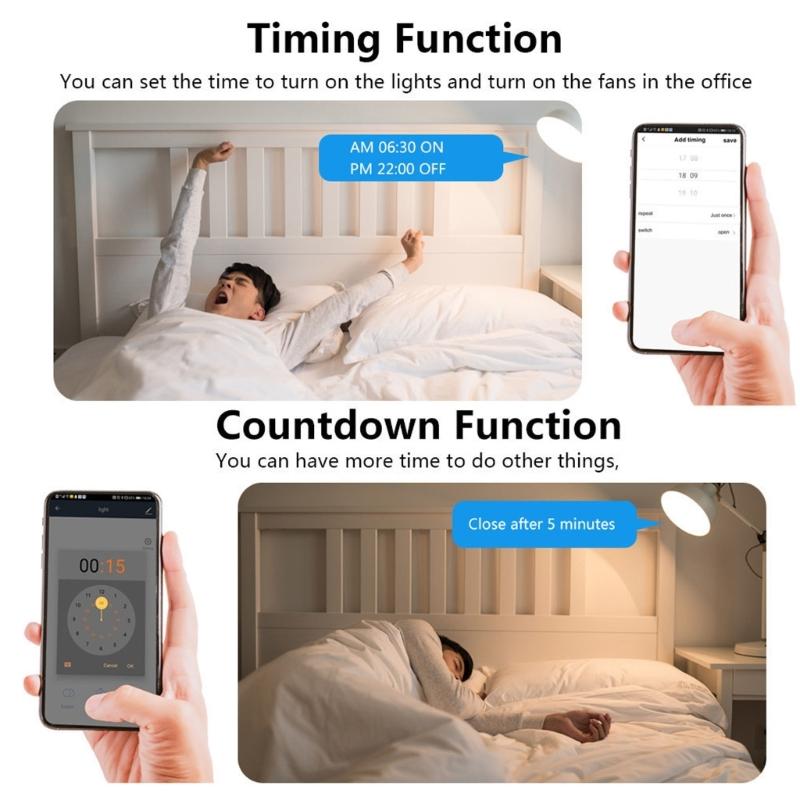 Breaker 16A 2 Way Control Switches WiFi Switches with Timer and Countdown Function Easy Installation