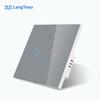 LangYeao EU UK 1/2/3/4 Gang Tuya WiFi Smart Switch Light Alexa Voice Control Touch Glass Wall Wireless No/With Neutral Wire