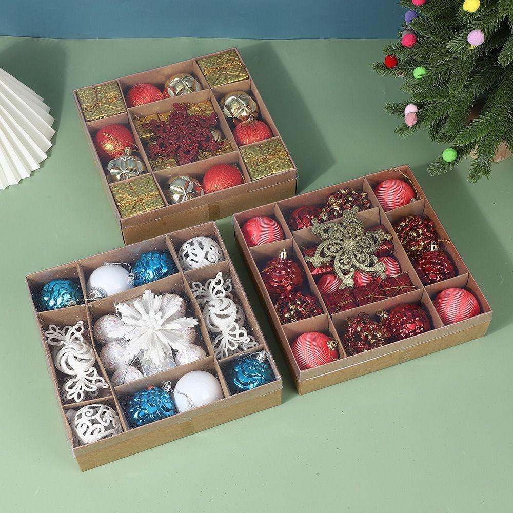 

Electroplated Painted Christmas Balls Pendant Plastic Xmas Tree Pendants Home New Year Gifts