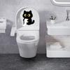 Klebe-WC-Sticker, Wandaufkleber mit schwarzem Katzenmotiv, Wasserdichter Dekorationsaufkleber ohne Kleberückstände, Einfach anzubringen und zu entfernen, Badezimmerdekoration