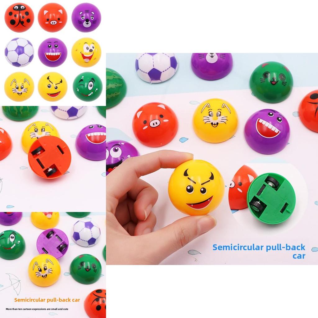 Mini-Aufziehspielzeug aus Kunststoff mit Cartoon-Ausdruck Halbkugel-Design für Kinder und Familienspaß