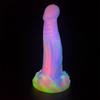 Conjunto de Plug Anal de Silicone Luminoso Colorido Misto - Brinquedos Eróticos Macios para Homens e Mulheres
