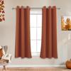 Mrs.Naturall Short Curtains for Bedroom Windows, Boho Blackout Cafe Kitchen Curtains 45 Inch Length, Burnt Orange