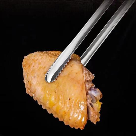 Kitchen Cooking Tongs Stainless Steel Kitchen Tweezer Tong with Precision Serrated Non-Slip Tips for Frying Plating