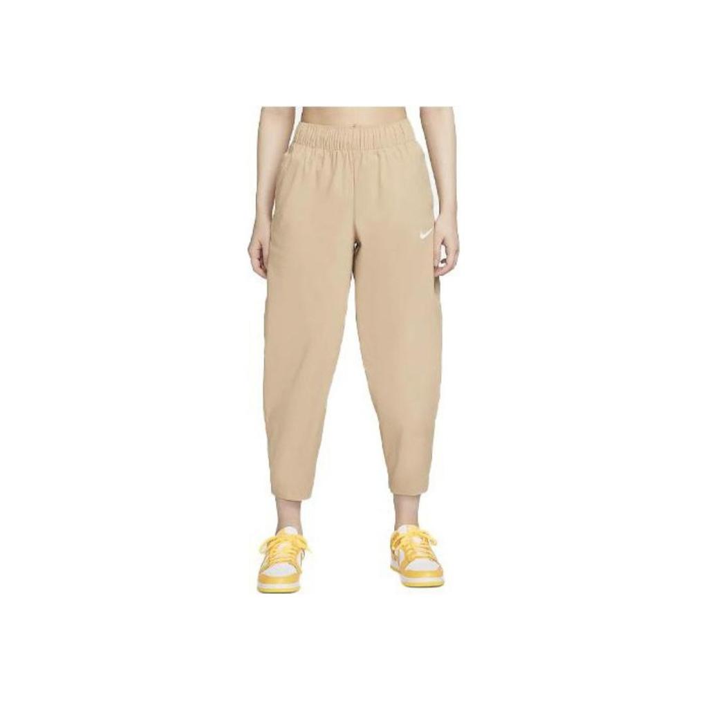 Nike Solid Color Small Logo Printed Breathable Sports Pants Women pants Brown DD5976-200