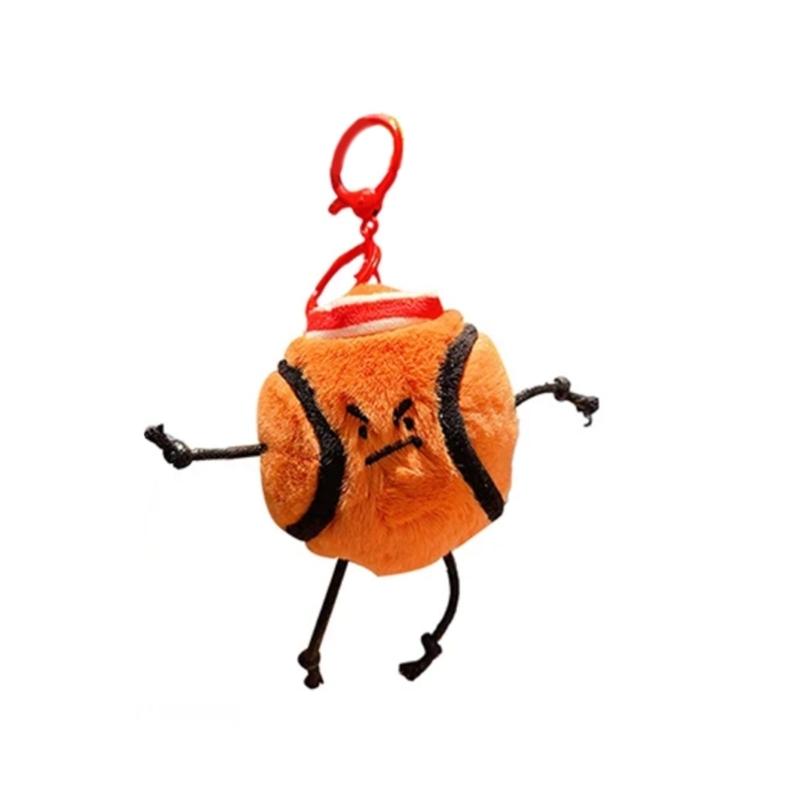 Unique Key Charm Pendant Sports Series Pendant Bag Pendant Keyring Plush Texture Present for Fashionable Lover