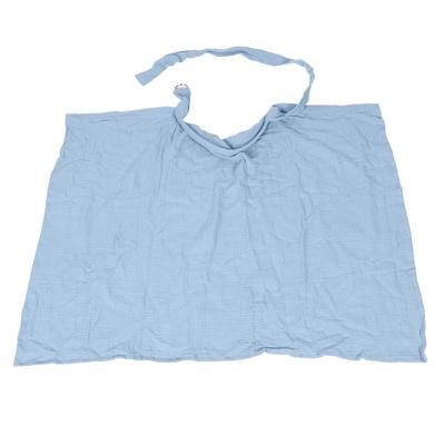 Nursing Cover Cotton Breathable Double Layers Nursing Shawl Breastfeeding Poncho for Baby Breastfeeding Blue