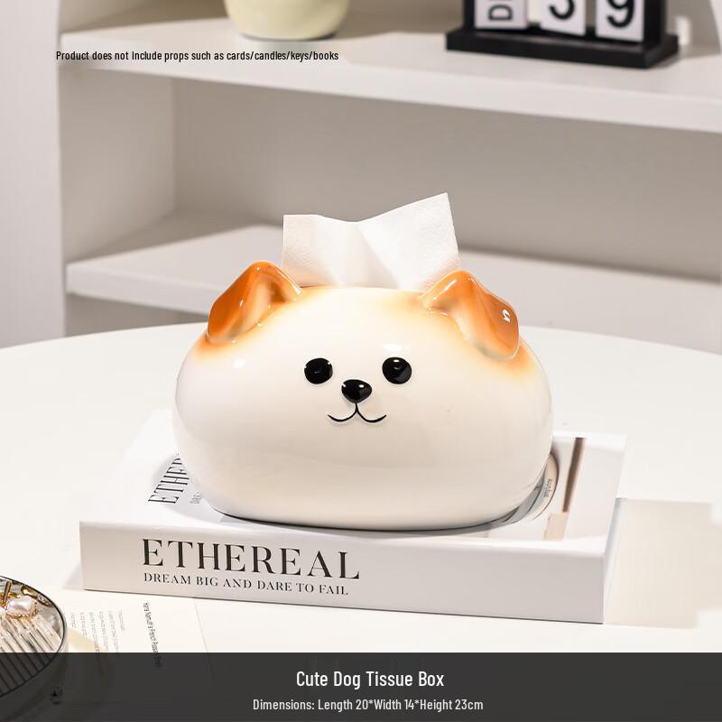 Cute Dog Ceramic Tissue Box