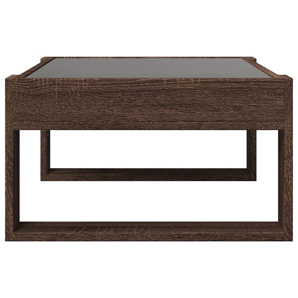 Infinity LED Coffee Table in Brown Oak Effect 70 x 53 x 30 cm