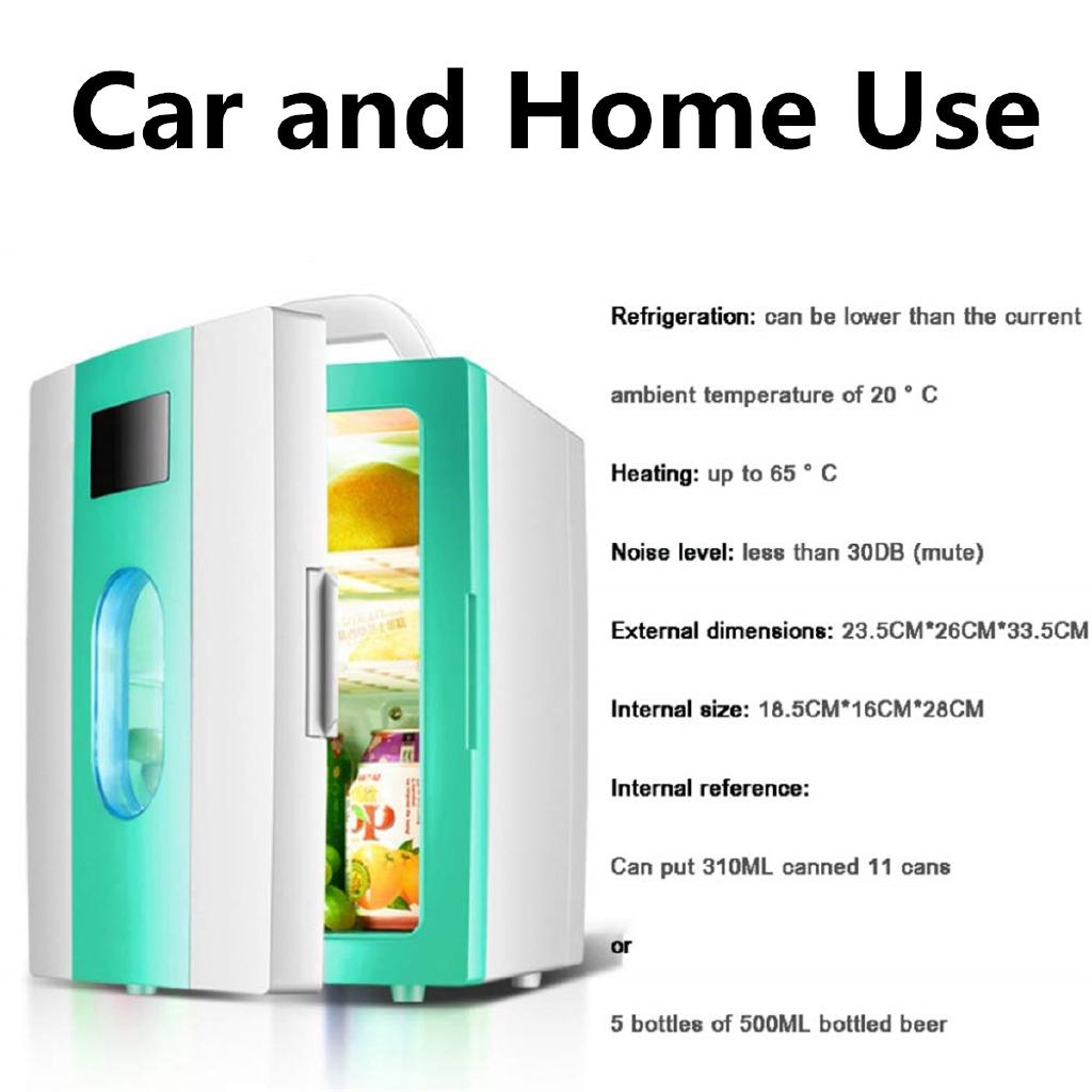 10L Portable Mini Refrigerator 12V/220V Car Camping Home Fridge Cooler/Warmer Portable Handle Low Noise Freezer