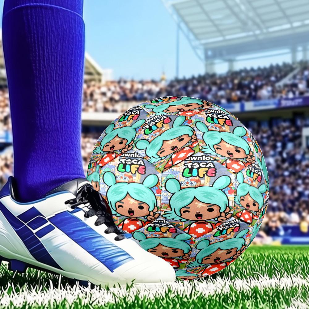 Vibrant World Of Toca Life Size 5 Soccer Ball, Suitable for Training and Matches, High-Elasticity, Wear-Resistant Material Gift for Fan