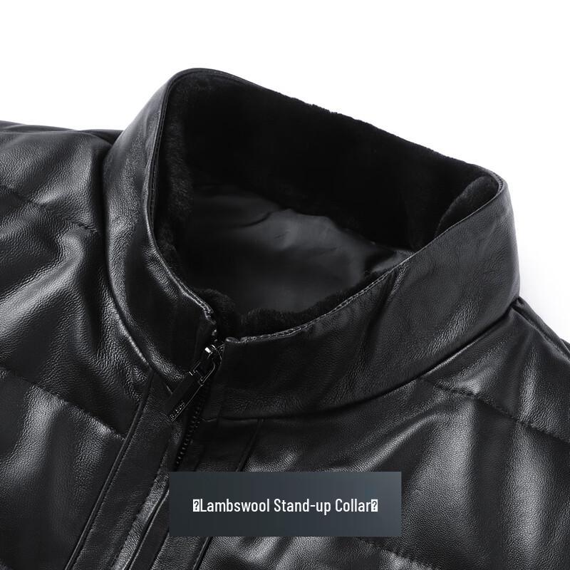 Futing Men's Genuine Sheepskin Down Leather Jacket