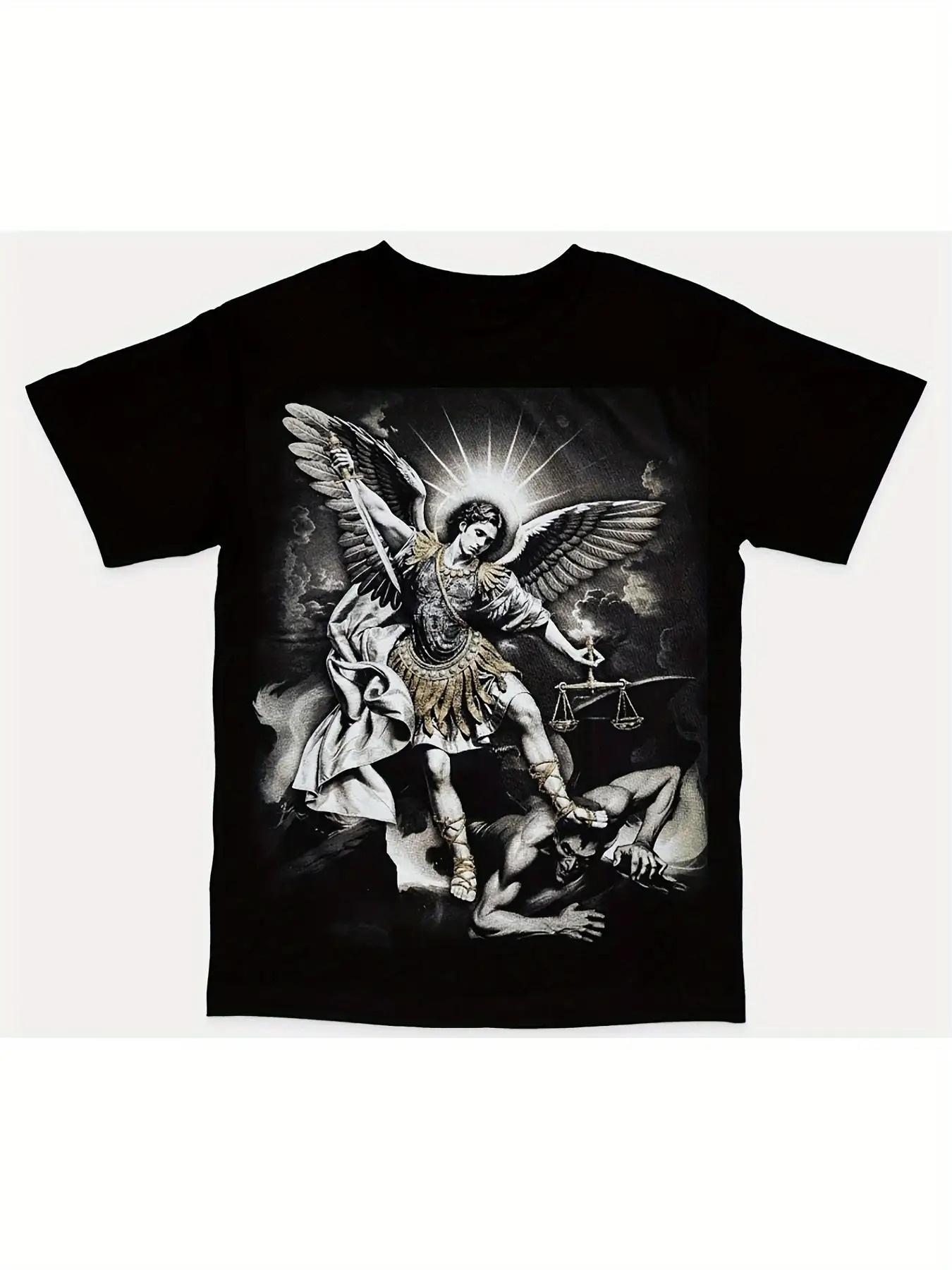 Saint Michael Beat Satan s T-shirt Religious Gift XXXL